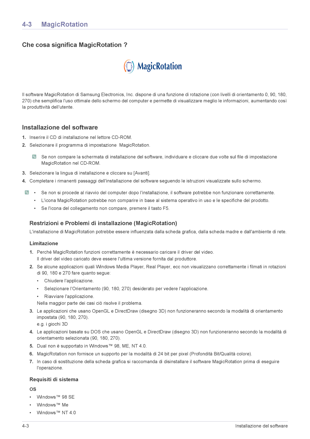 Samsung LS24CBHBB/EN, LS19CLASSUEN, LS20CLYSB/EN, LS22CBUMBV/EN, LS19CLYSBUEN manual Che cosa significa MagicRotation ? 