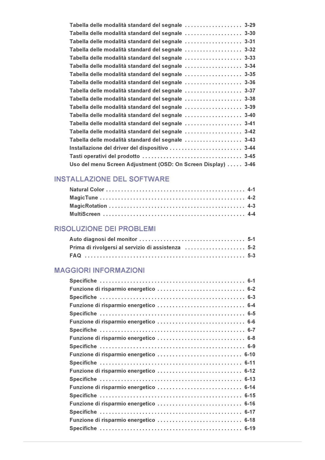 Samsung LS19CLYSBUEN, LS19CLASSUEN, LS20CLYSB/EN, LS22CBUMBV/EN, LS19CLWSBUEN, LS22CBUMBE/EN manual Installazione DEL Software 