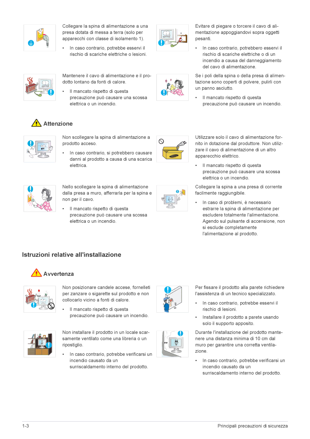 Samsung LS22CLYSB/EN, LS19CLASSUEN, LS20CLYSB/EN, LS22CBUMBV/EN, LS19CLYSBUEN manual Istruzioni relative allinstallazione 