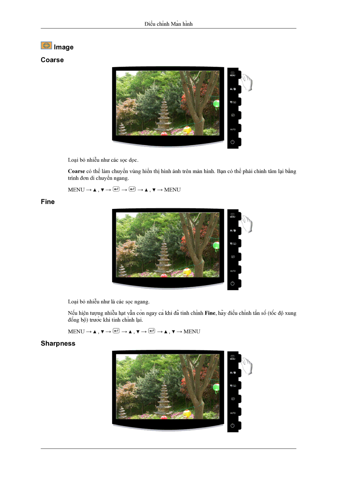 Samsung LS19CMYKFMXV manual Image Coarse, Fine, Sharpness 