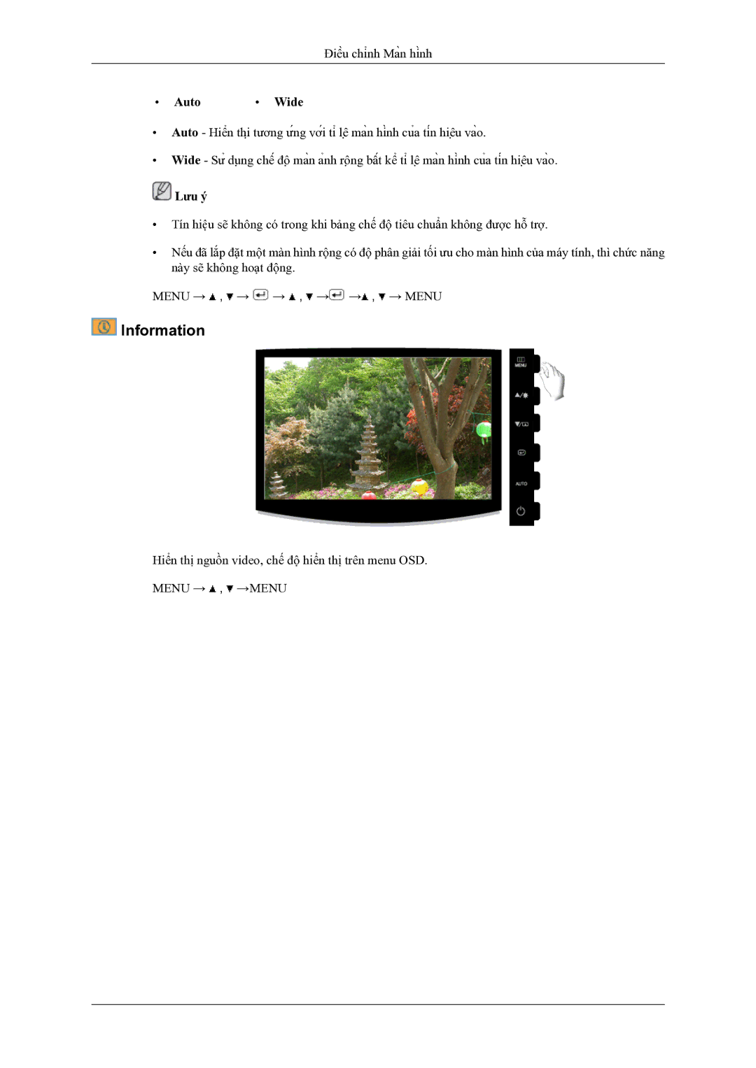 Samsung LS19CMYKFMXV manual Information, Auto Wide 