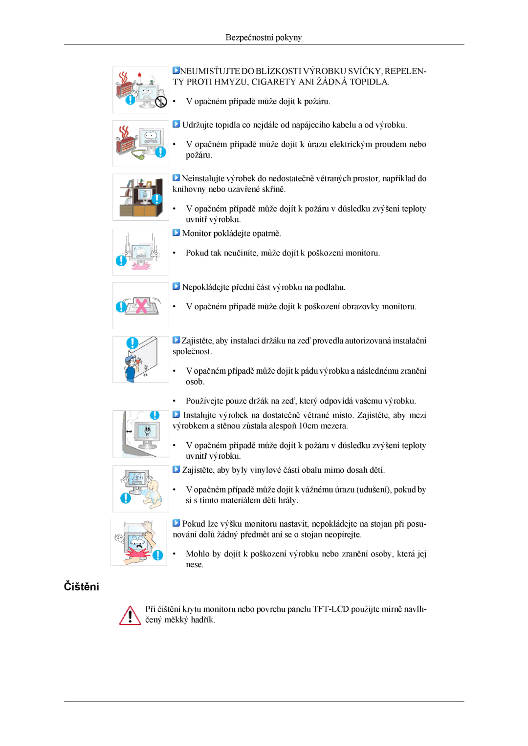 Samsung LS19CMYKFNA/EN, LS19CMYKF/EN manual Čištění 