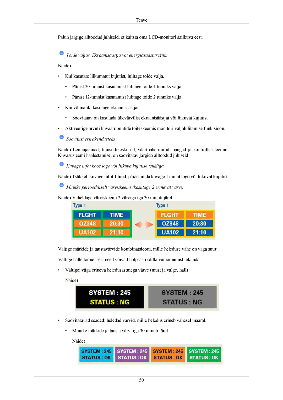 Samsung LS19CMYKFNA/EN manual Toide väljas, Ekraanisäästja või energiasäästurežiim 