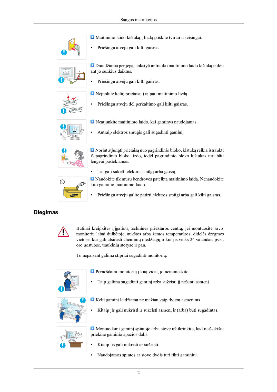 Samsung LS19CMYKFNA/EN manual Diegimas 