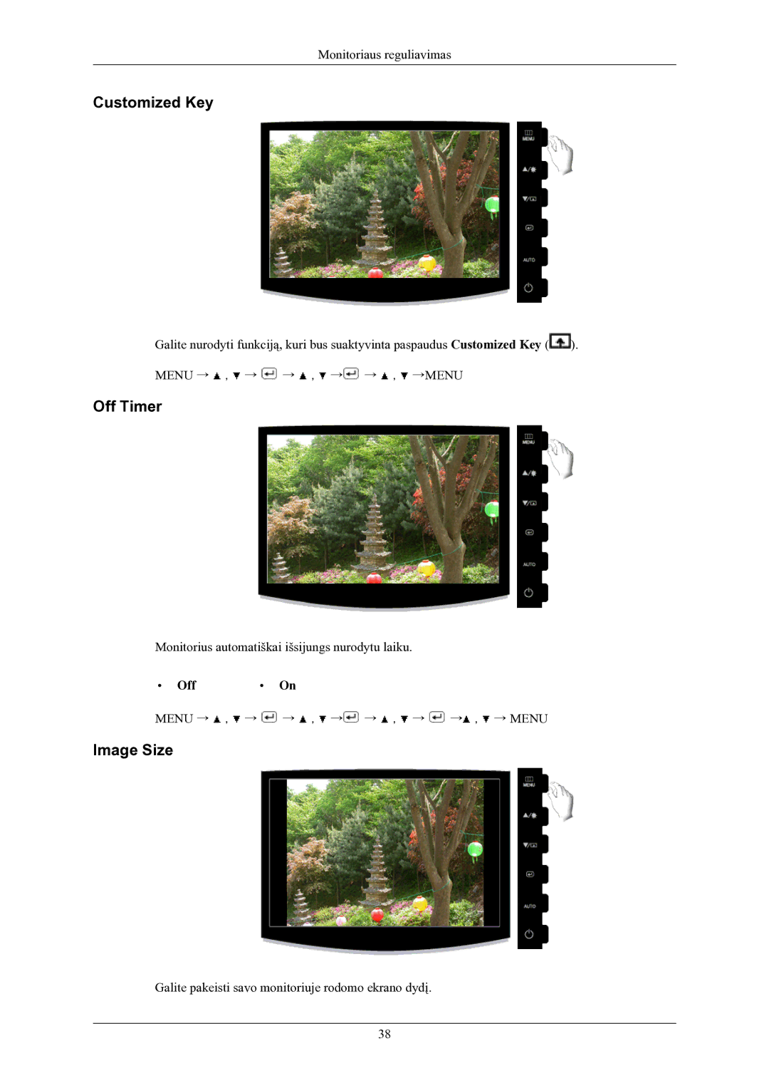 Samsung LS19CMYKFNA/EN manual Off Timer, Image Size 