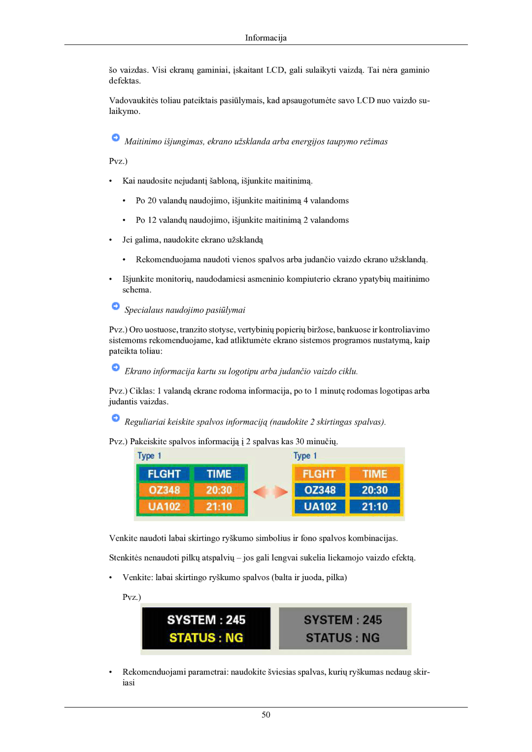 Samsung LS19CMYKFNA/EN manual Specialaus naudojimo pasiūlymai 