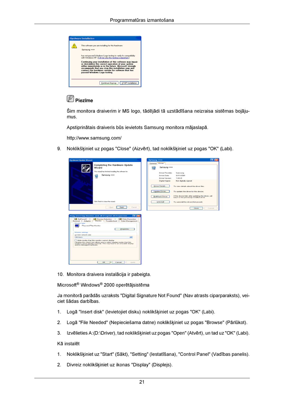 Samsung LS19CMYKFNA/EN manual Piezīme 