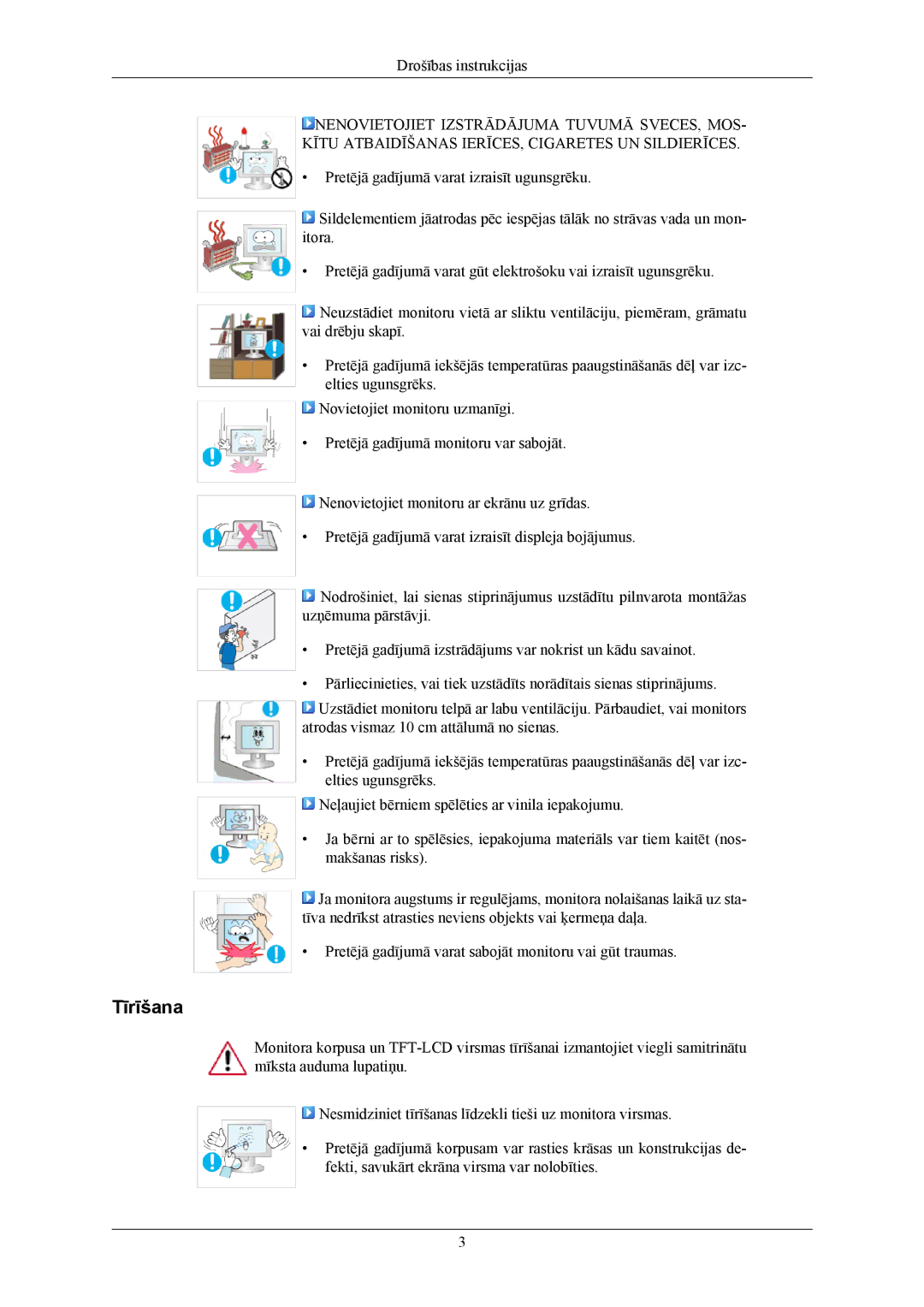 Samsung LS19CMYKFNA/EN manual Tīrīšana 