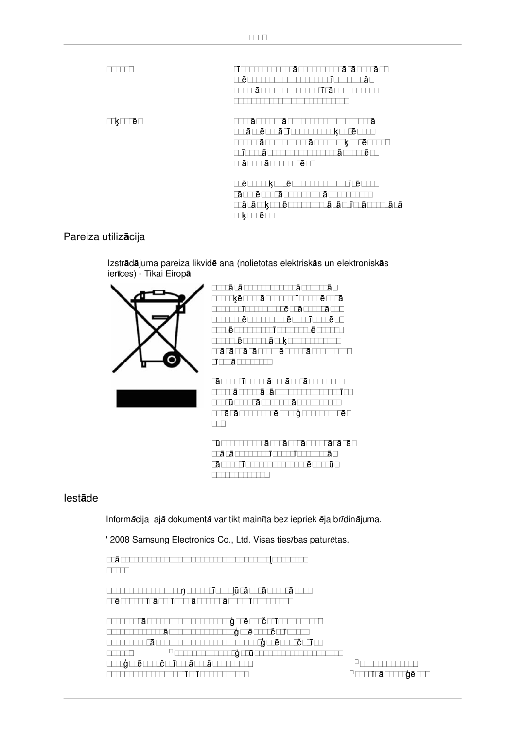 Samsung LS19CMYKFNA/EN manual Pareiza utilizācija, Iestāde 