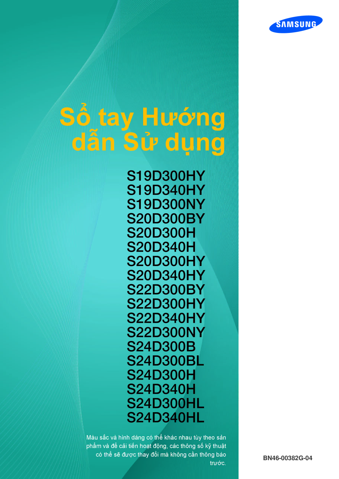 Samsung LS20D300HYMXV, LS19D300NYMXV, LS24D300HL/XV, LS22D300NY/XV manual Sổ tay Hướng dẫn Sử dụng 