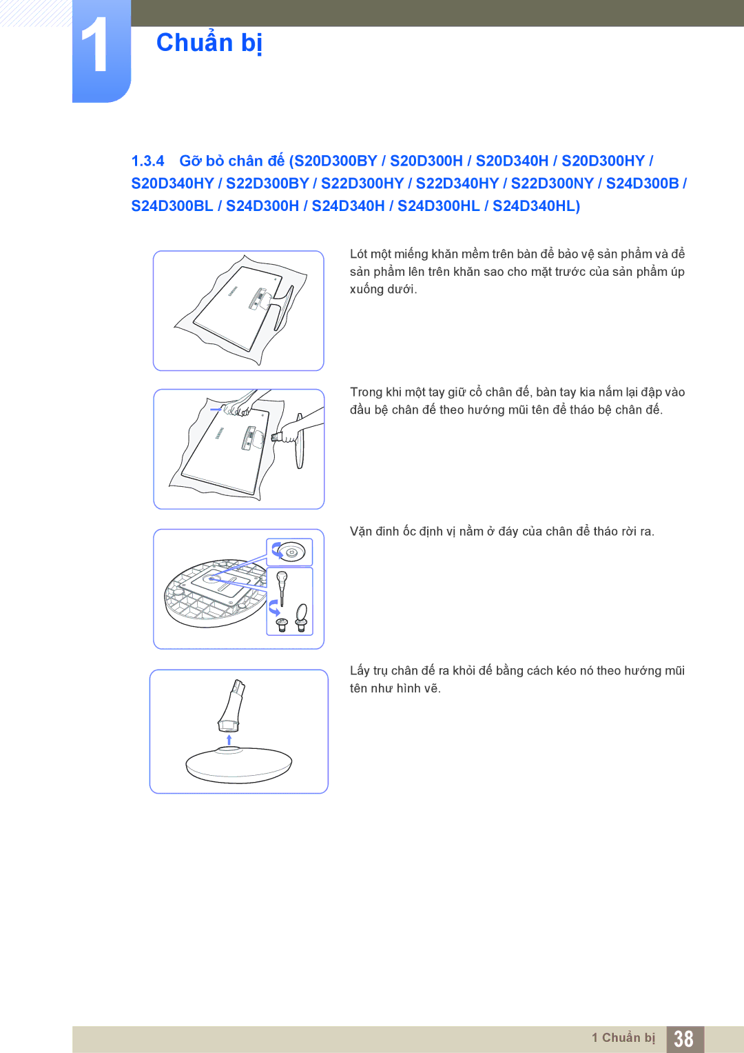 Samsung LS24D300HL/XV, LS19D300NYMXV, LS20D300HYMXV, LS22D300NY/XV manual Chuẩn bị 