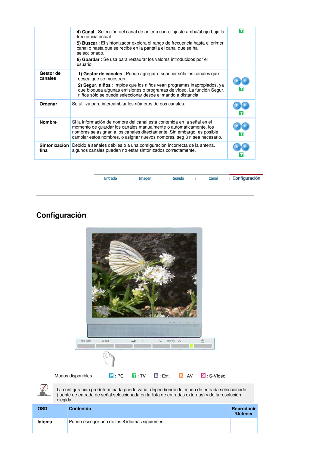 Samsung LS17DOASS/EDC, LS19DOASS/EDC manual Ordenar Nombre, Idioma Puede escoger uno de los 8 idiomas siguientes 