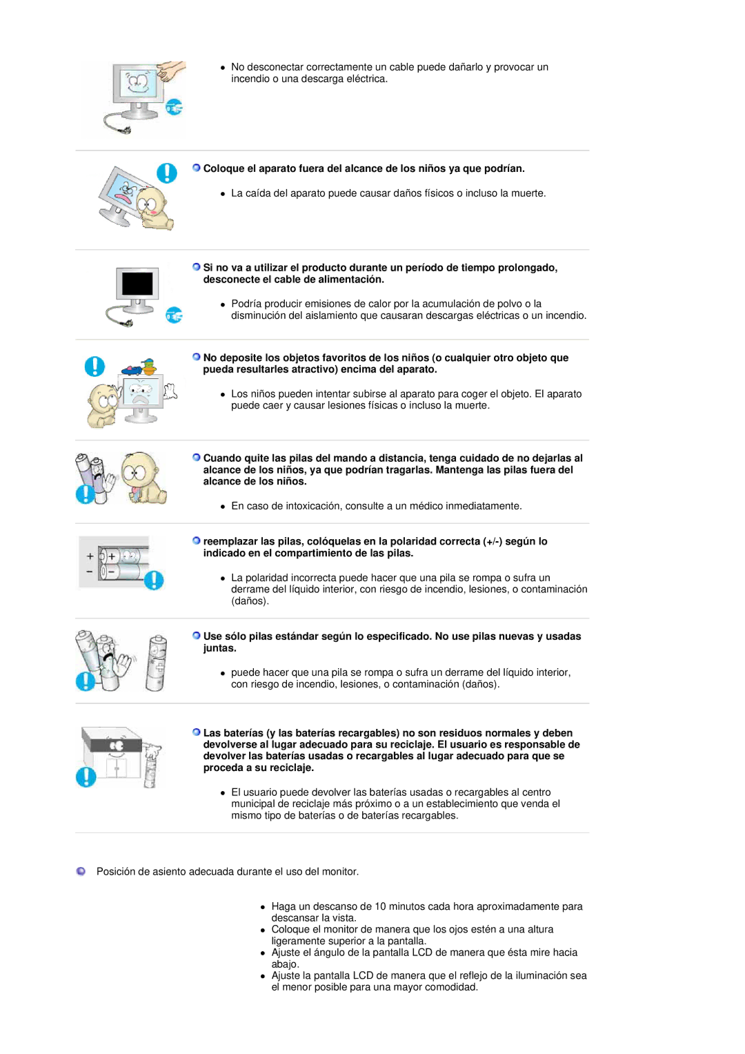 Samsung LS17DOASS/EDC, LS19DOASS/EDC manual En caso de intoxicación, consulte a un médico inmediatamente 