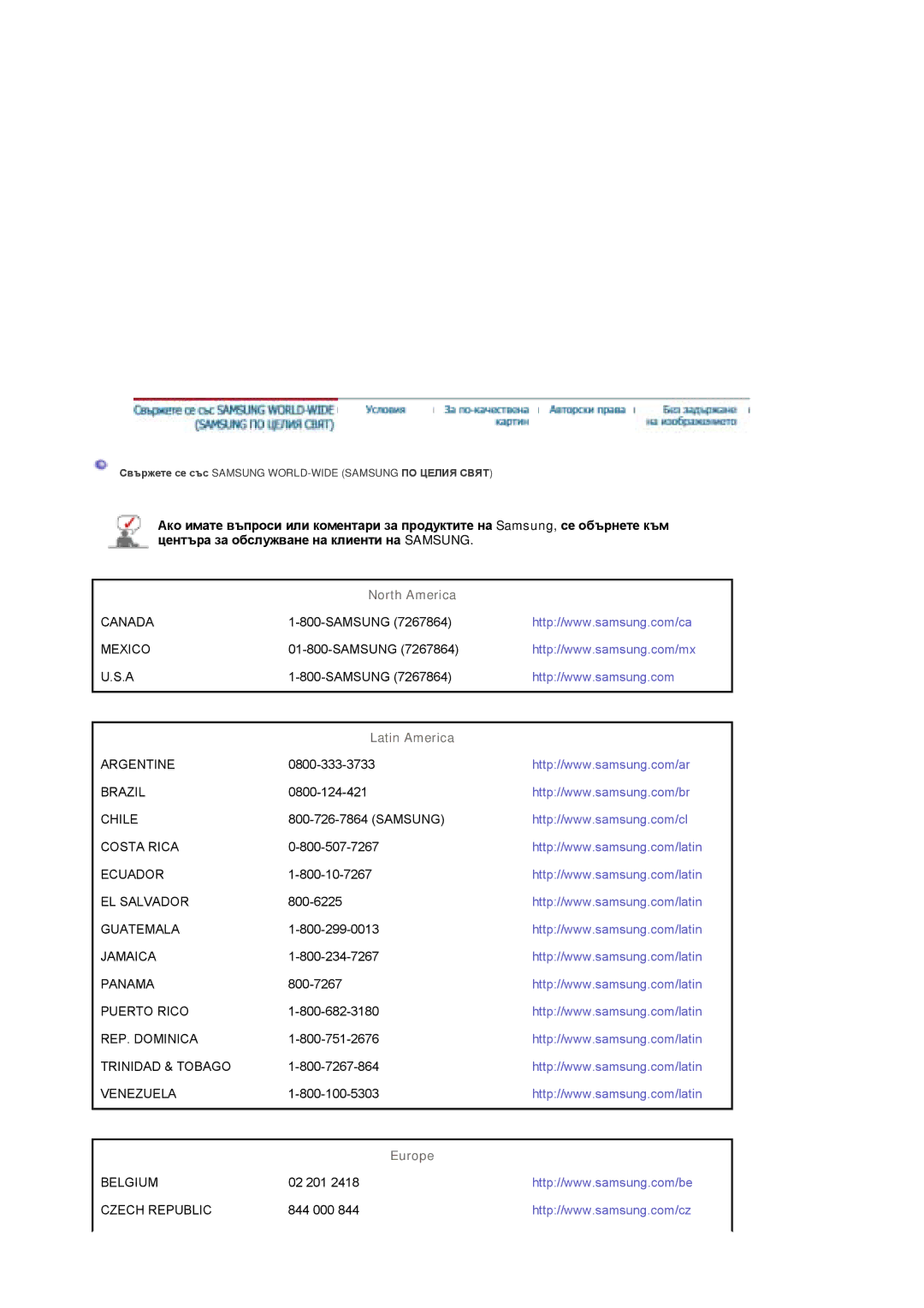 Samsung LS17DOASS/EDC, LS19DOASS/EDC manual North America, Latin America, Europe 