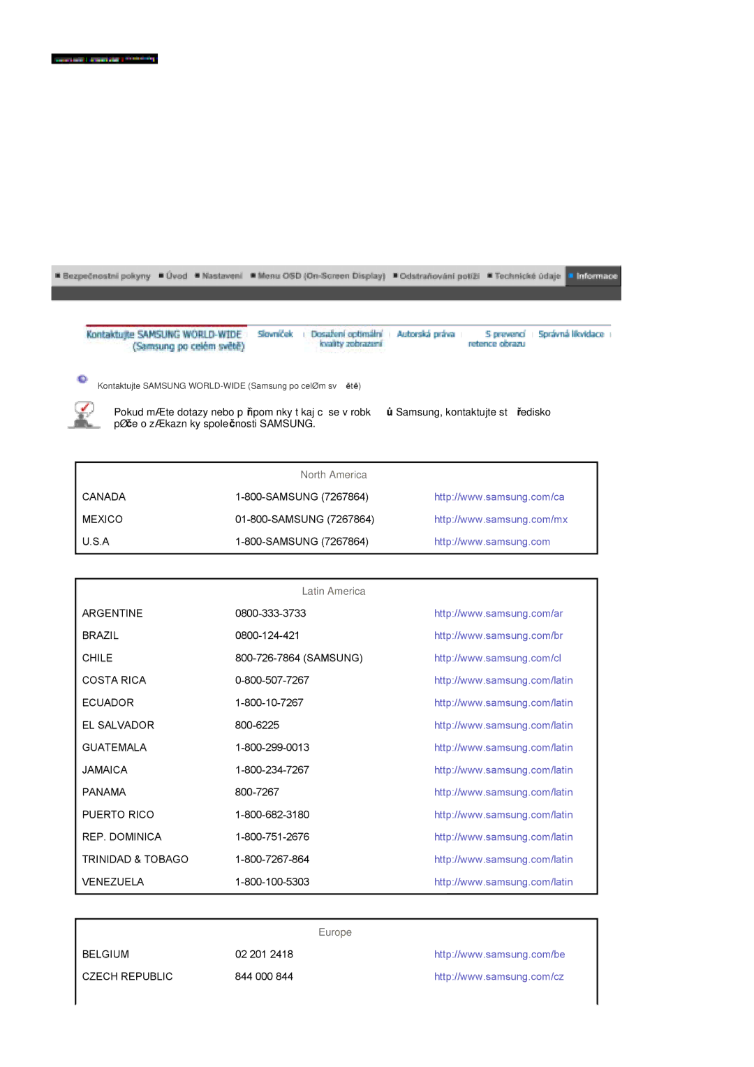 Samsung LS19DOASS/EDC, LS17DOASS/EDC manual North America, Latin America, Europe 