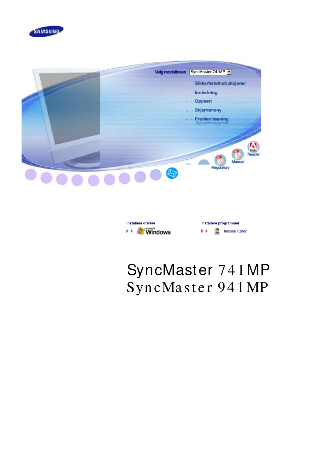 Samsung LS17DOASS/EDC, LS19DOASS/EDC manual SyncMaster 741MP SyncMaster 941MP 