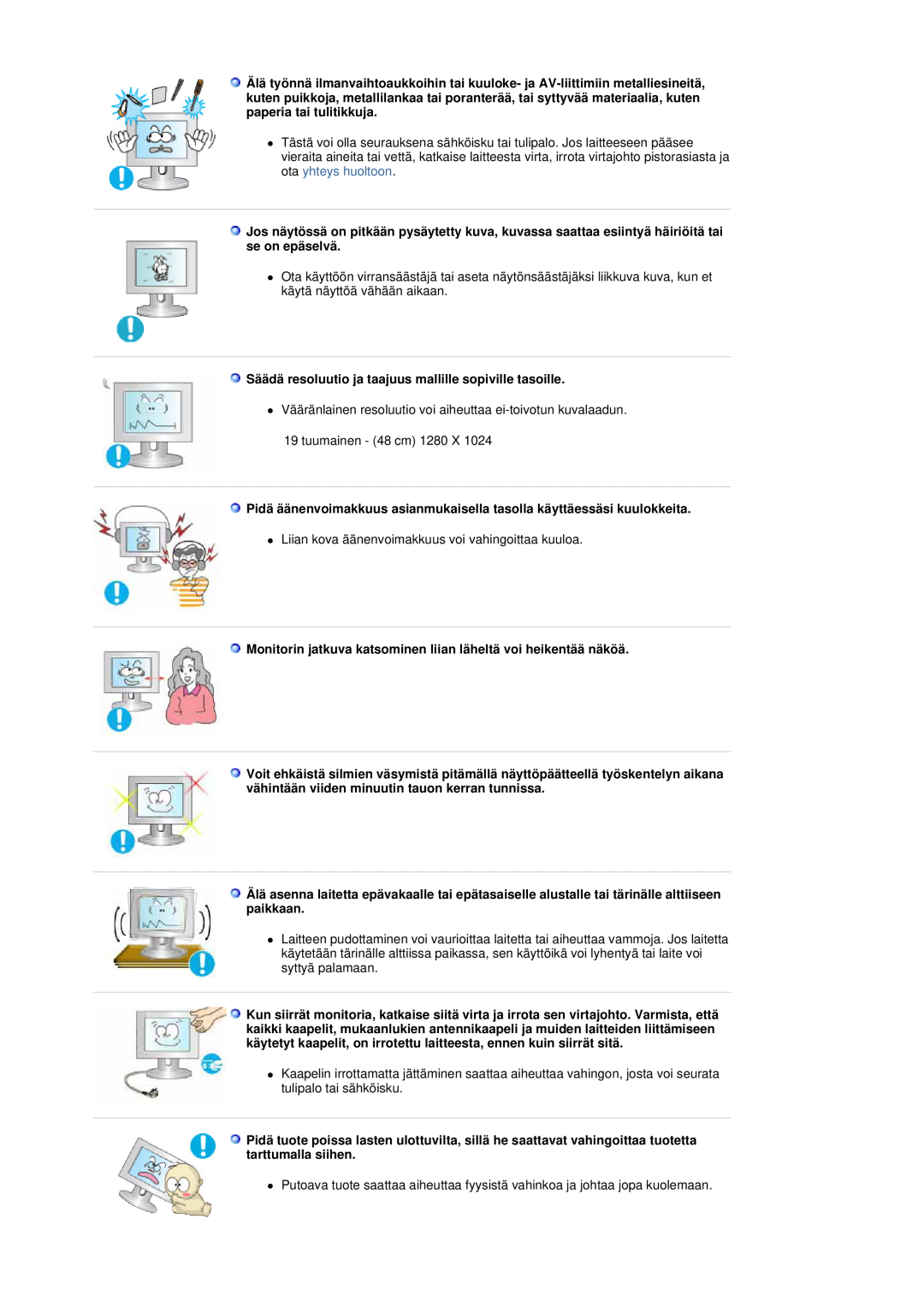 Samsung LS19DOASS/EDC, LS17DOASS/EDC manual Säädä resoluutio ja taajuus mallille sopiville tasoille 