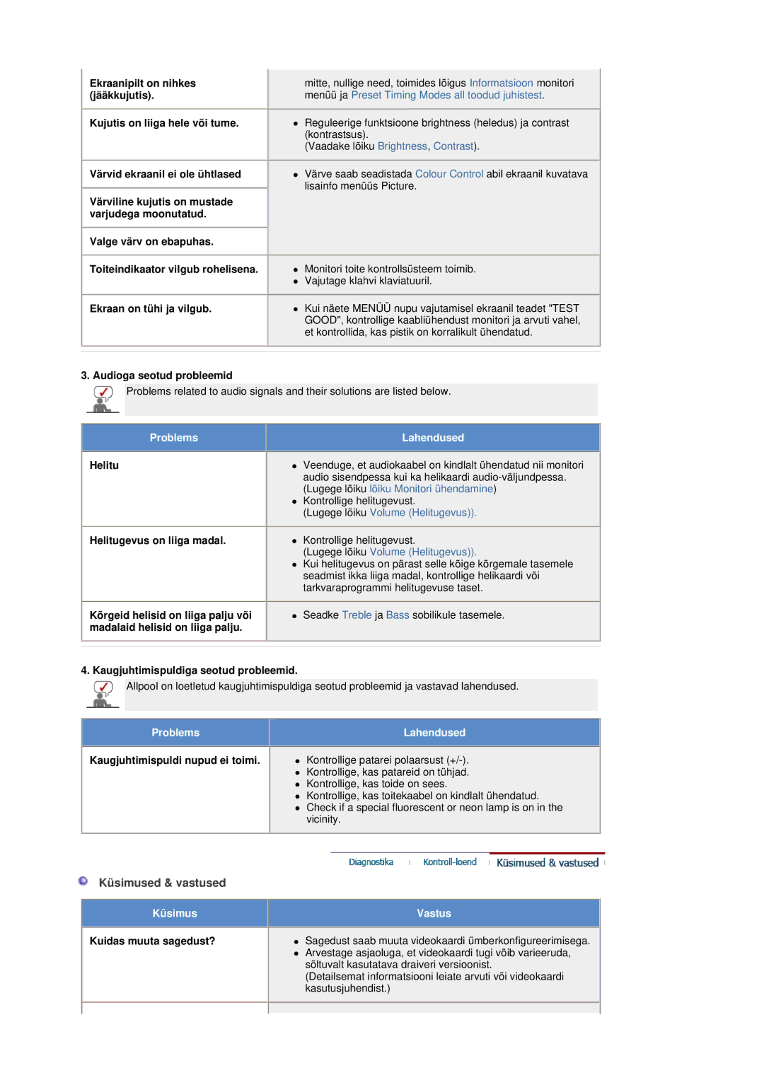 Samsung LS19DOASS/EDC manual Küsimused & vastused, Kontrollige patarei polaarsust +, Küsimus Vastus 