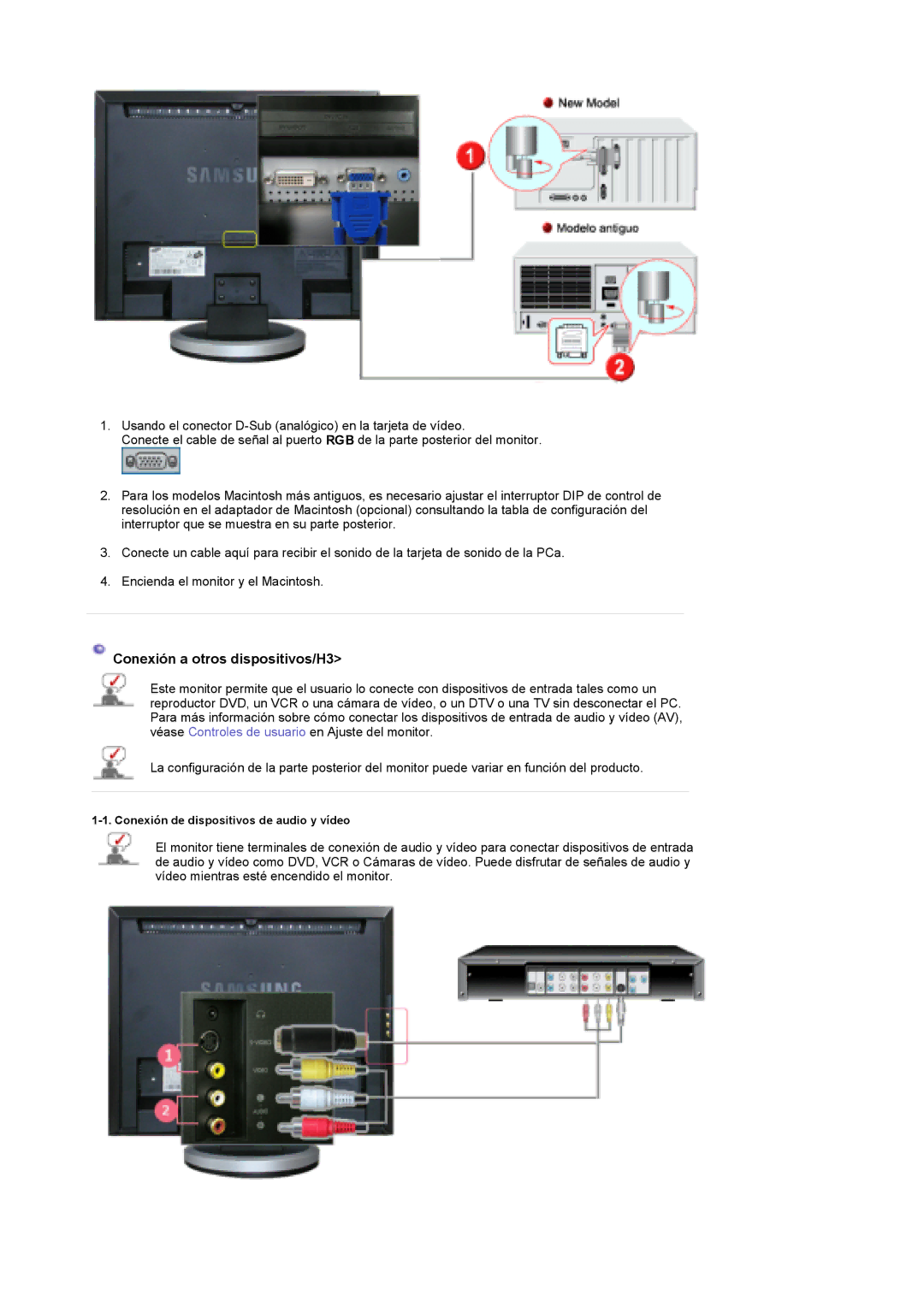 Samsung LS19DOCSS/EDC, LS19DOWSSZ/EDC, LS19DOWSS/EDC manual Conexión a otros dispositivos/H3 