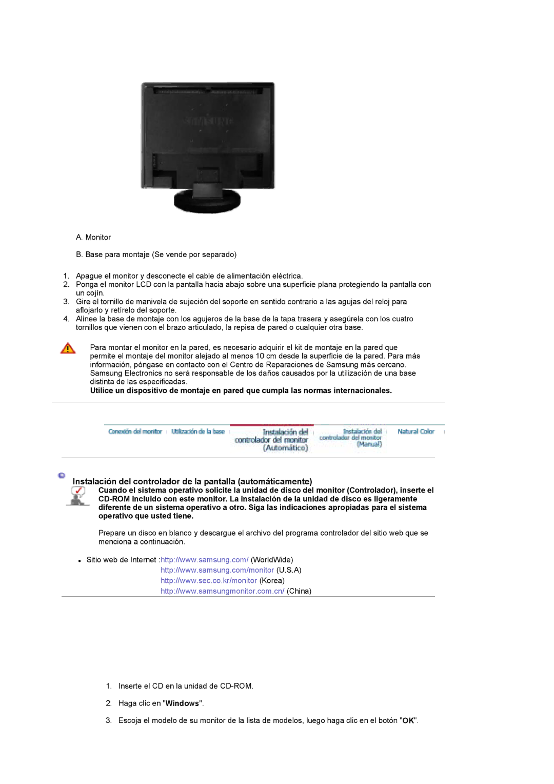 Samsung LS19DOWSSZ/EDC, LS19DOCSS/EDC, LS19DOWSS/EDC manual Instalación del controlador de la pantalla automáticamente 