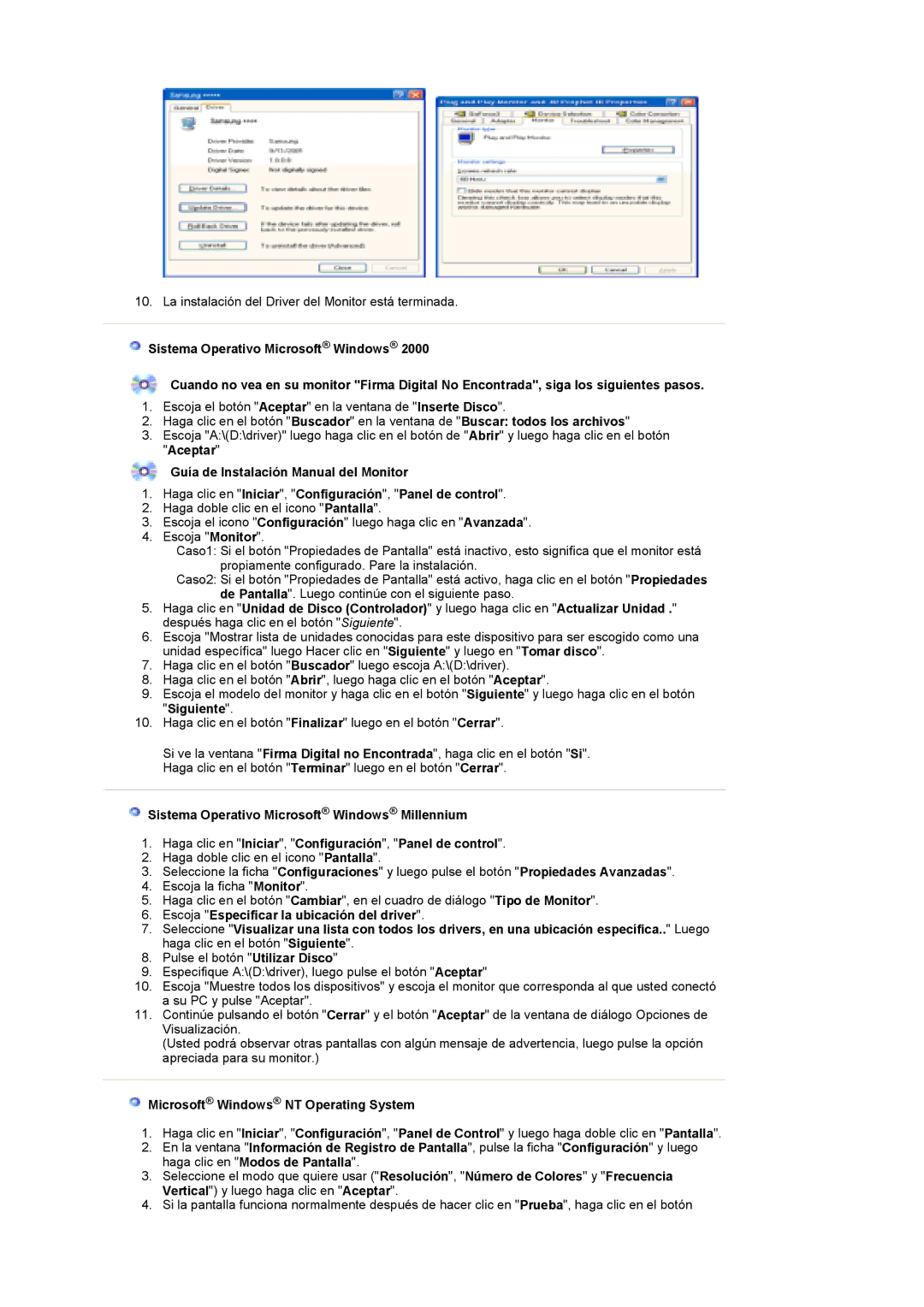 Samsung LS19DOWSS/EDC, LS19DOCSS/EDC, LS19DOWSSZ/EDC manual Microsoft Windows NT Operating System 