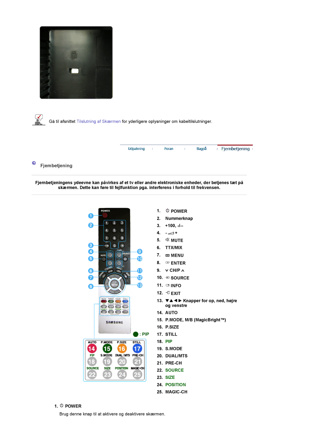 Samsung LS19DOWSSZ/EDC, LS19DOCSS/EDC, LS19DOWSS/EDC manual Nummerknap, +100, Og venstre, MODE, M/B MagicBright 