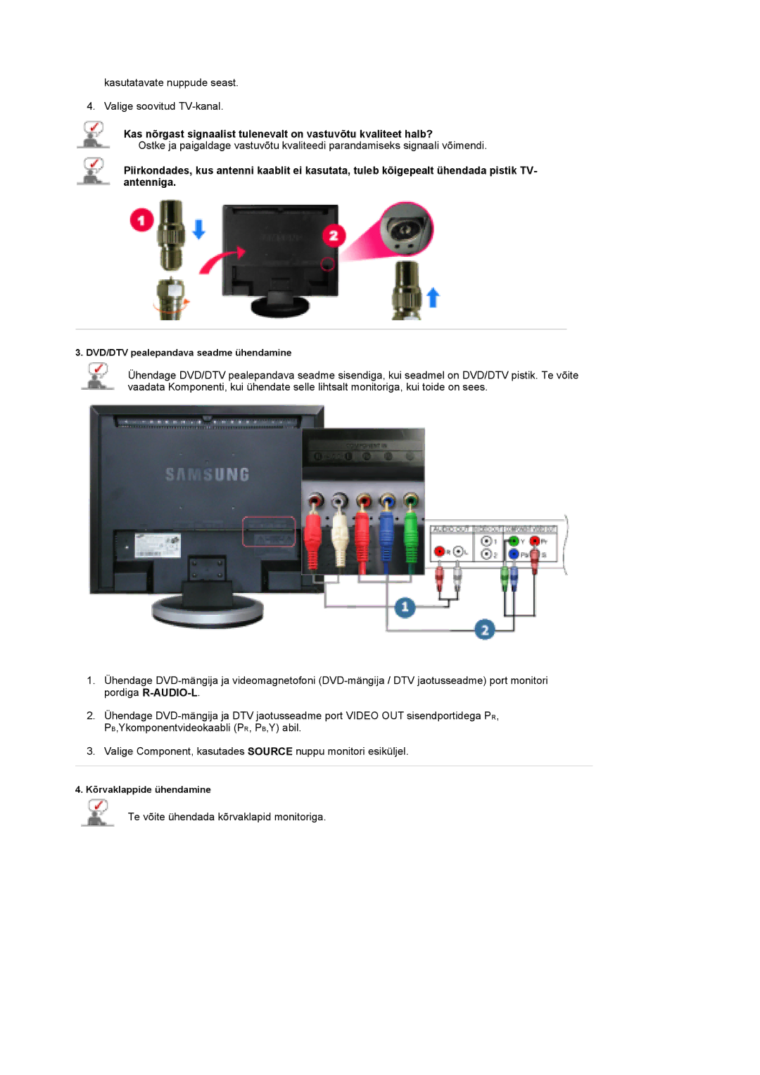 Samsung LS19DOCSS/EDC manual Kasutatavate nuppude seast Valige soovitud TV-kanal 