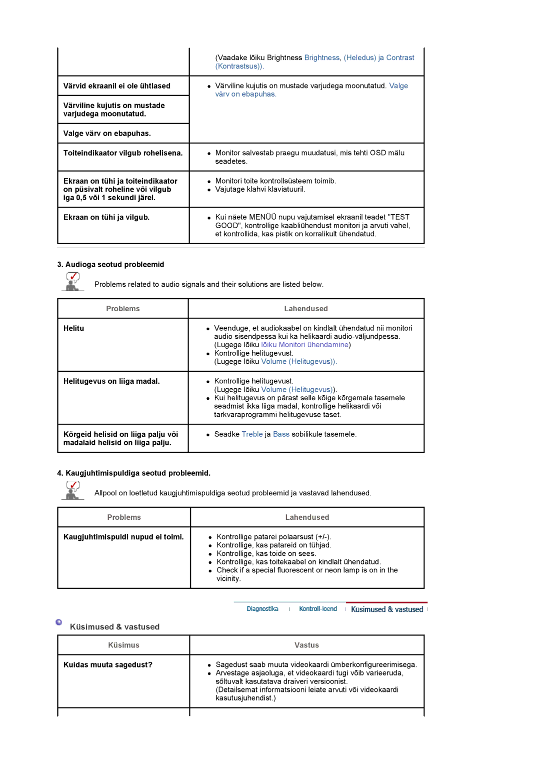 Samsung LS19DOCSS/EDC manual Kontrollige patarei polaarsust +, Küsimus 