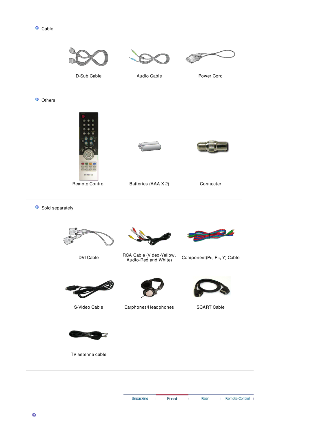 Samsung LS19DOCSSK/XSA, LS19DOCSSK/EDC Cable Sub Cable Audio Cable, Video Cable Earphones/Headphones, TV antenna cable 