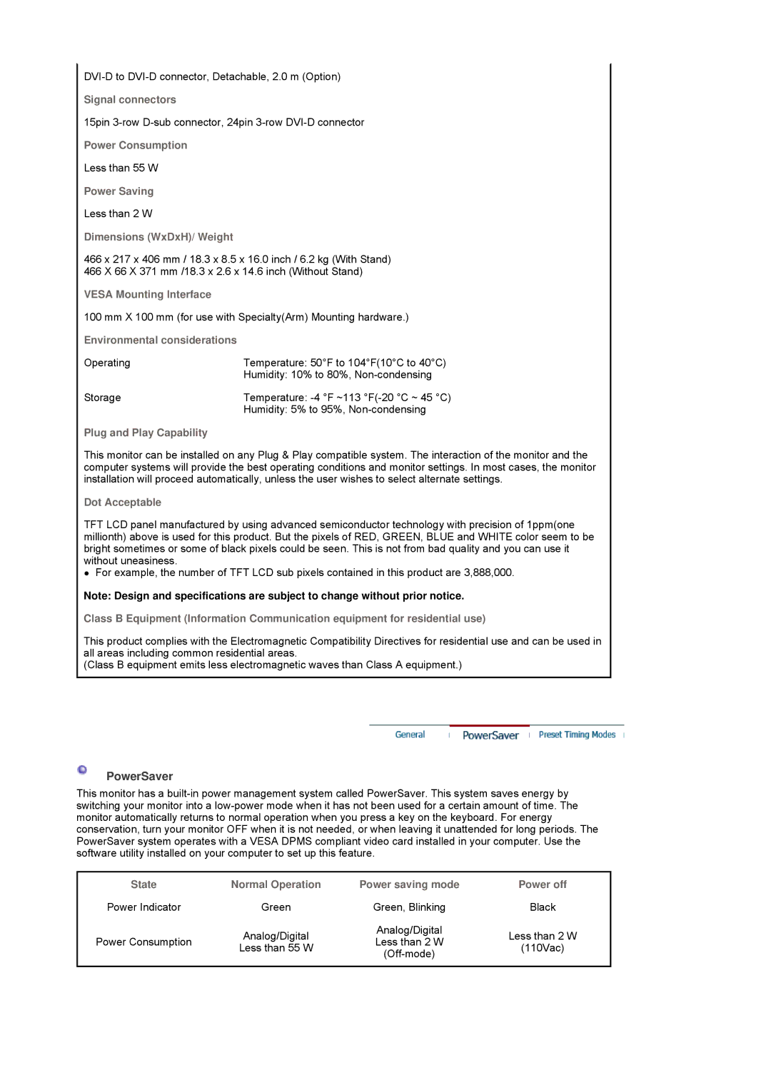 Samsung LS19DOCSSK/XSA, LS19DOCSSK/EDC manual PowerSaver 