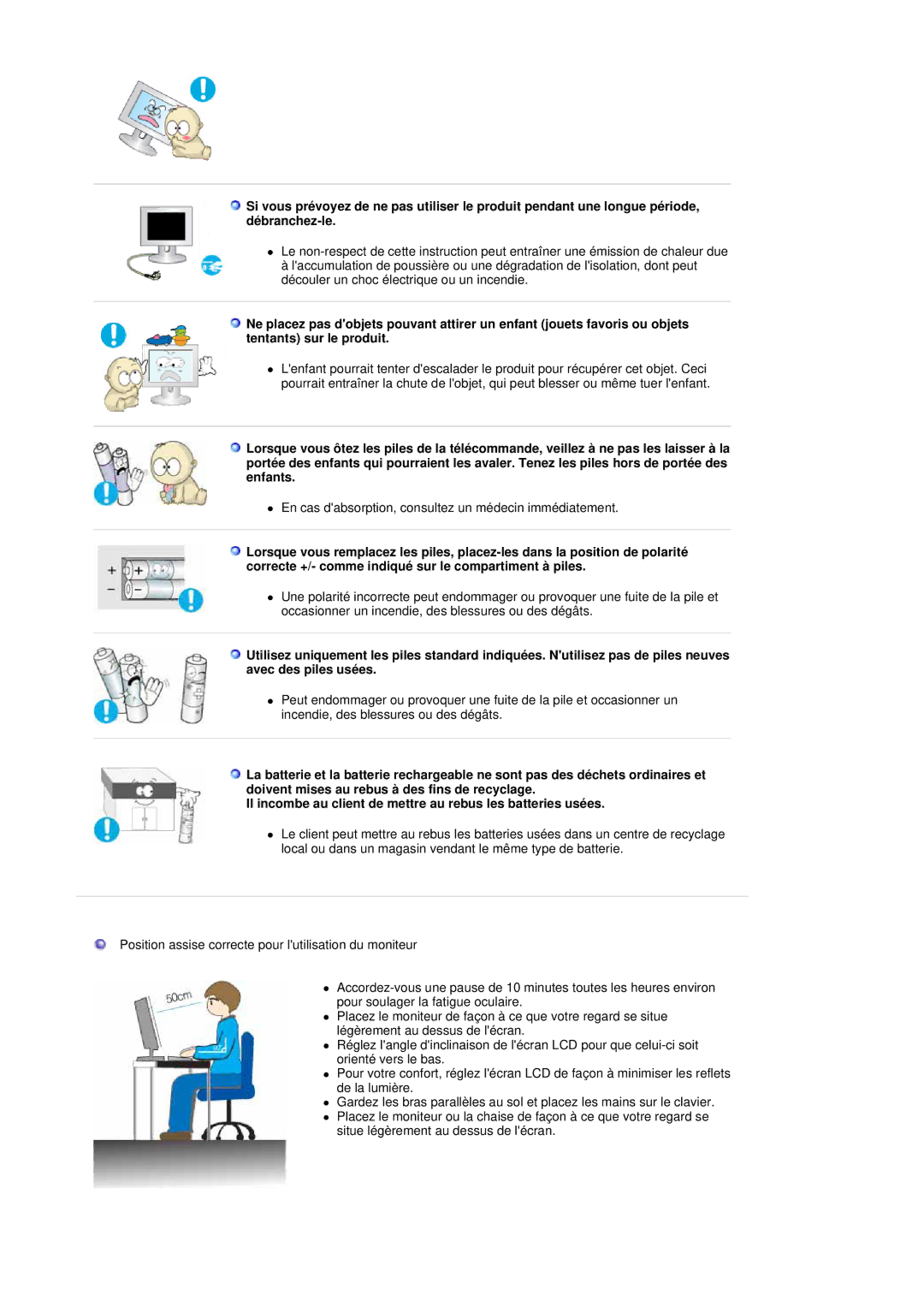 Samsung LS19DOCSSK/EDC manual En cas dabsorption, consultez un médecin immédiatement 