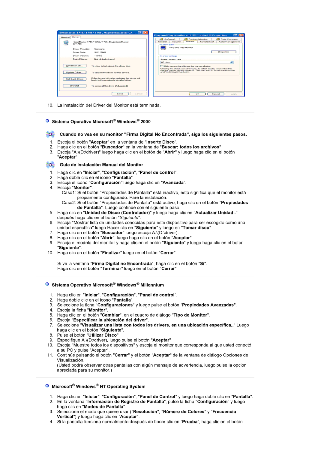 Samsung LS19DOCSSK/EDC manual Microsoft Windows NT Operating System 