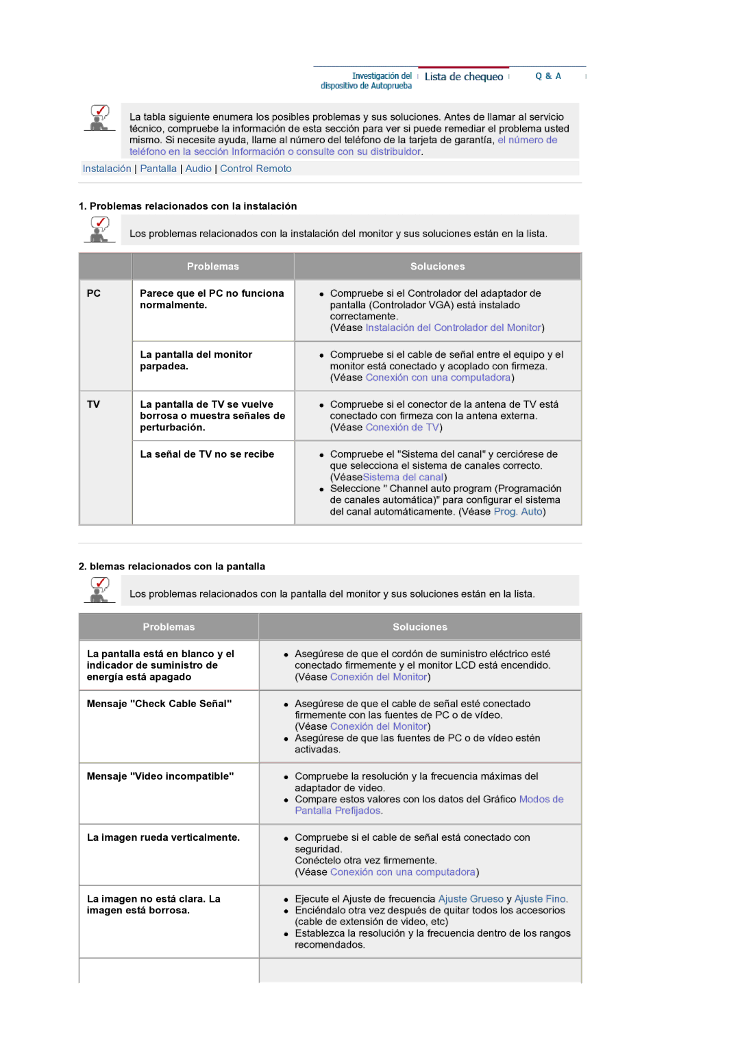 Samsung LS19DOCSSK/EDC Problemas relacionados con la instalación, Parece que el PC no funciona, Normalmente, Parpadea 