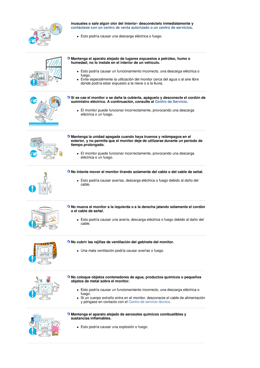 Samsung LS19DOCSSK/EDC manual Esto podría causar una descarga eléctrica o fuego 