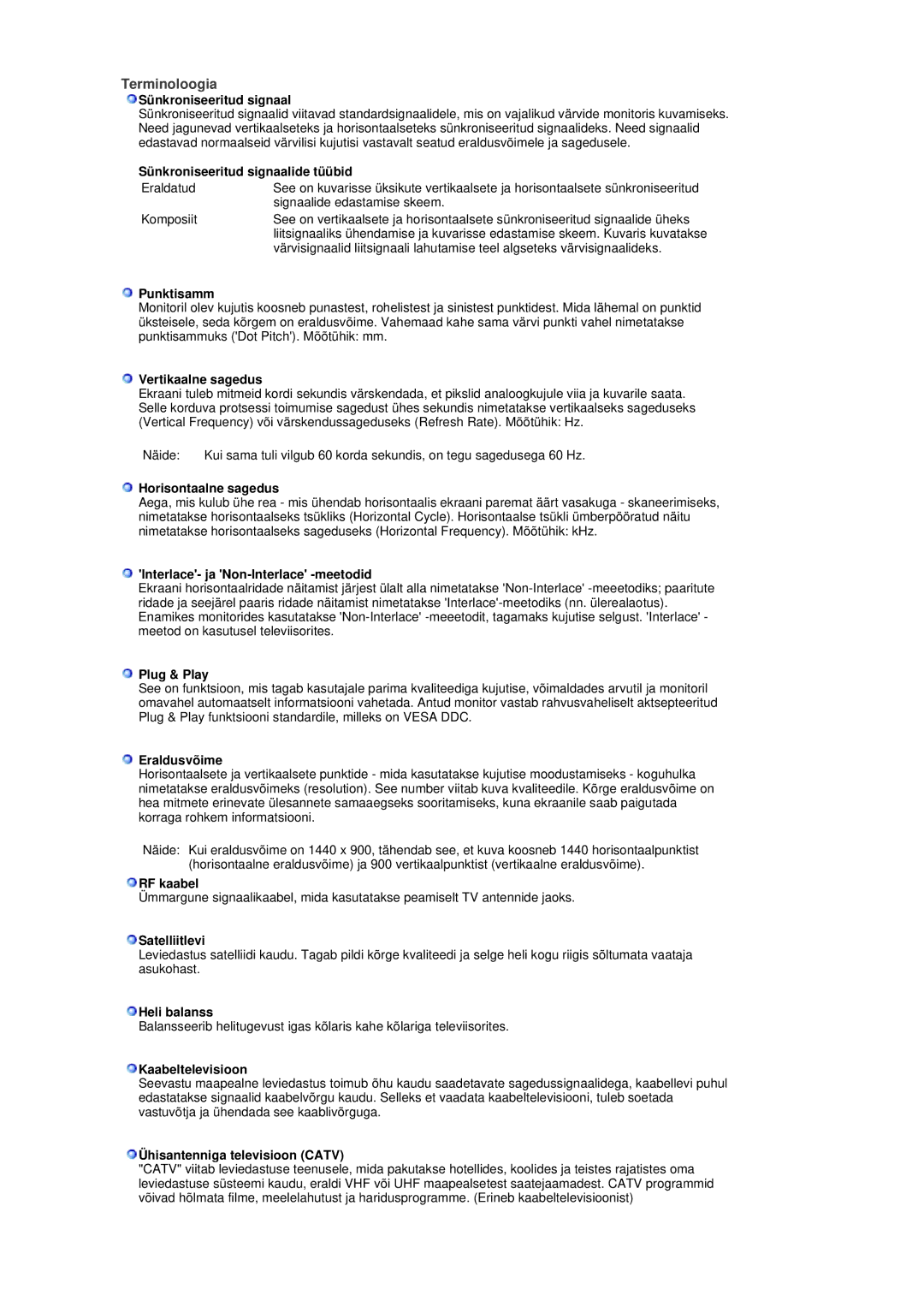 Samsung LS19DOCSSK/EDC manual Terminoloogia 