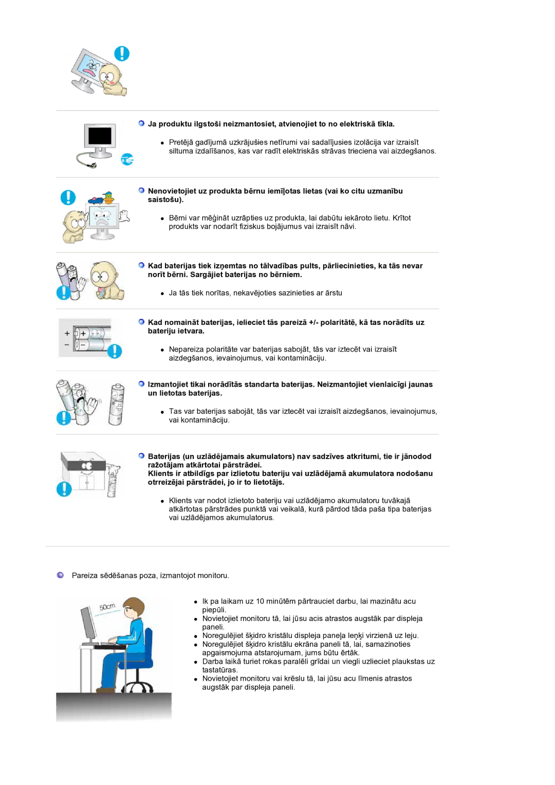 Samsung LS19DOCSSK/EDC manual Ja tās tiek norītas, nekavējoties sazinieties ar ārstu 