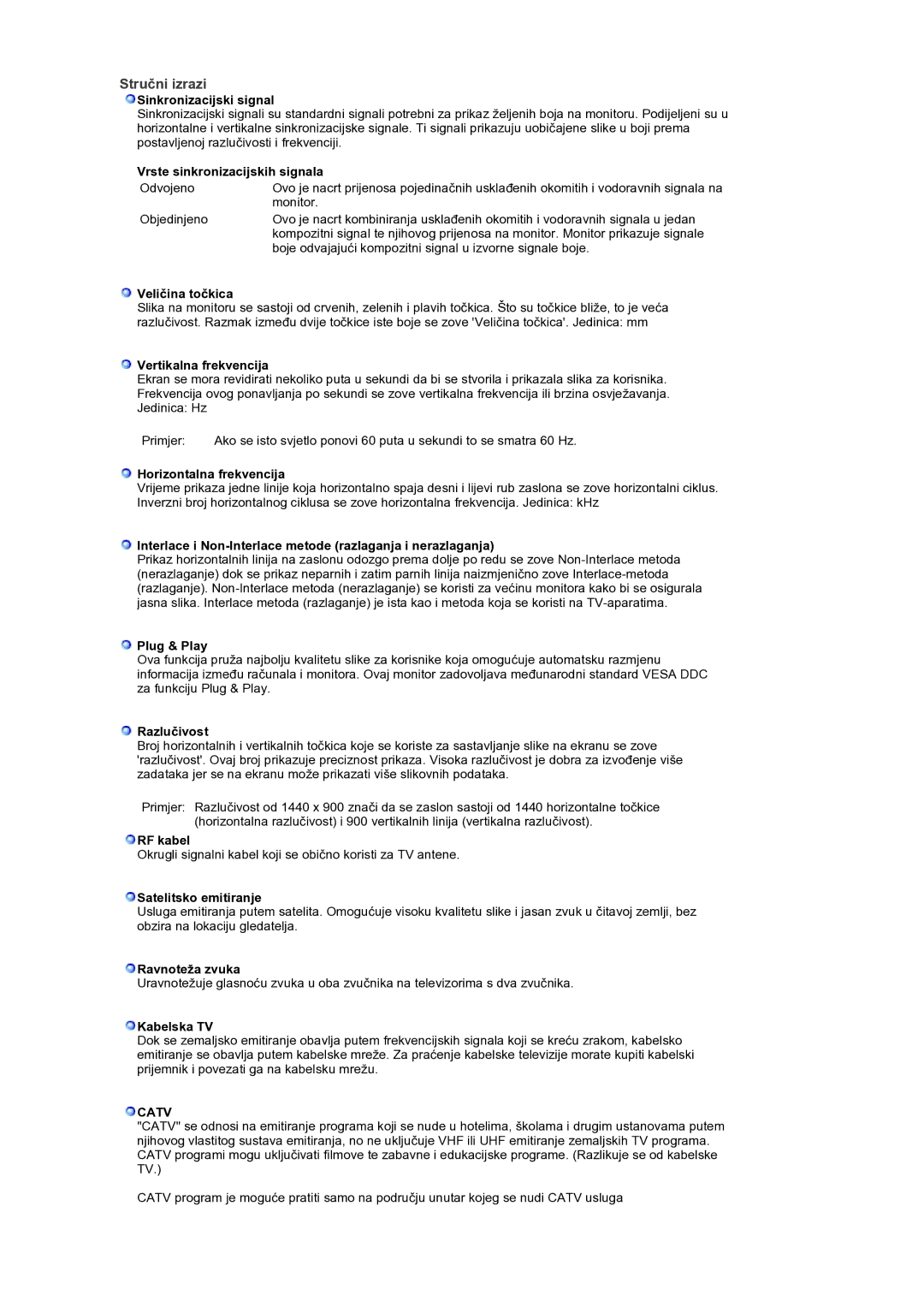 Samsung LS19DOCSSK/EDC manual Stručni izrazi 