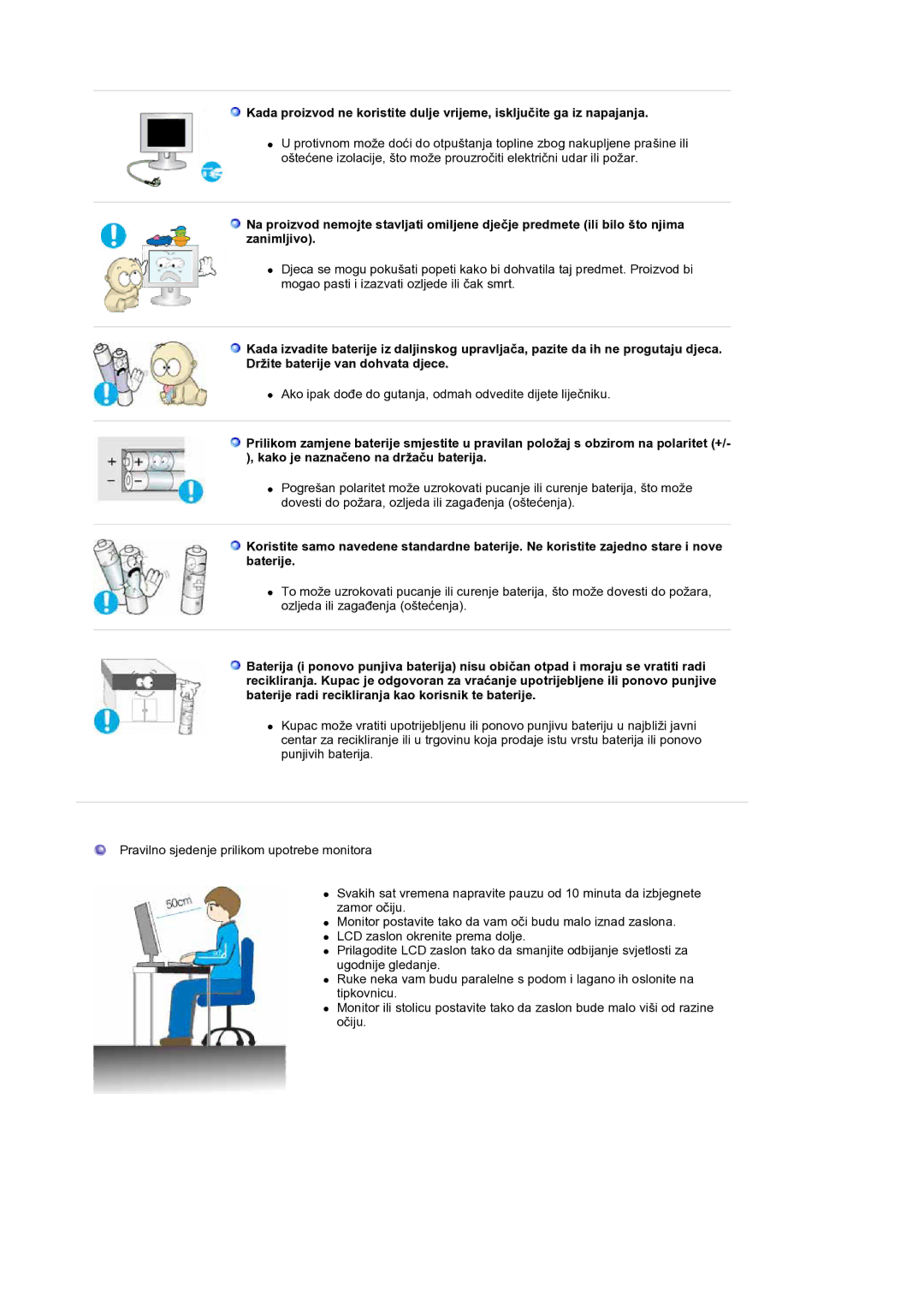 Samsung LS19DOCSSK/EDC manual Ako ipak dođe do gutanja, odmah odvedite dijete liječniku 