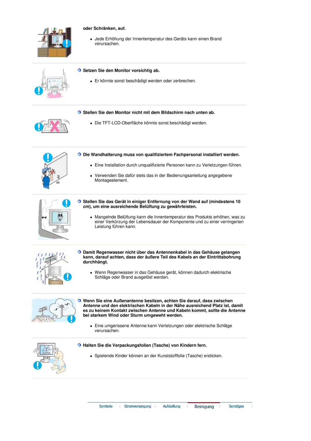 Samsung LS19DOVSS/EDC manual Oder Schränken, auf, Setzen Sie den Monitor vorsichtig ab 