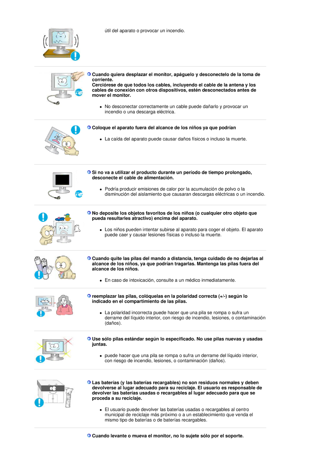 Samsung LS19DOVSS/EDC manual Útil del aparato o provocar un incendio 