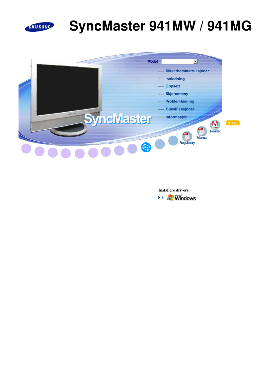 Samsung LS19DOVSS/EDC, LS19DOVSSK/EDC manual SyncMaster 941MW / 941MG 