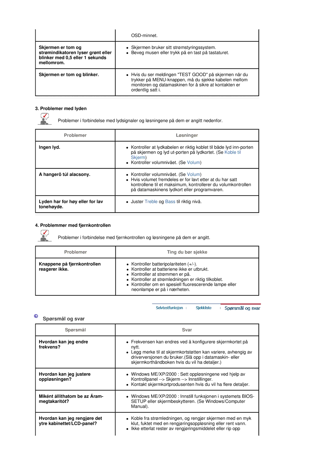 Samsung LS19DOVSS/EDC manual Spørsmål og svar 