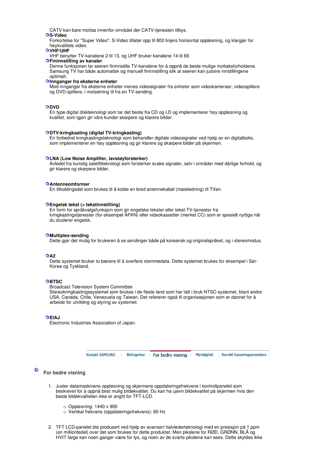 Samsung LS19DOVSS/EDC manual For bedre visning 