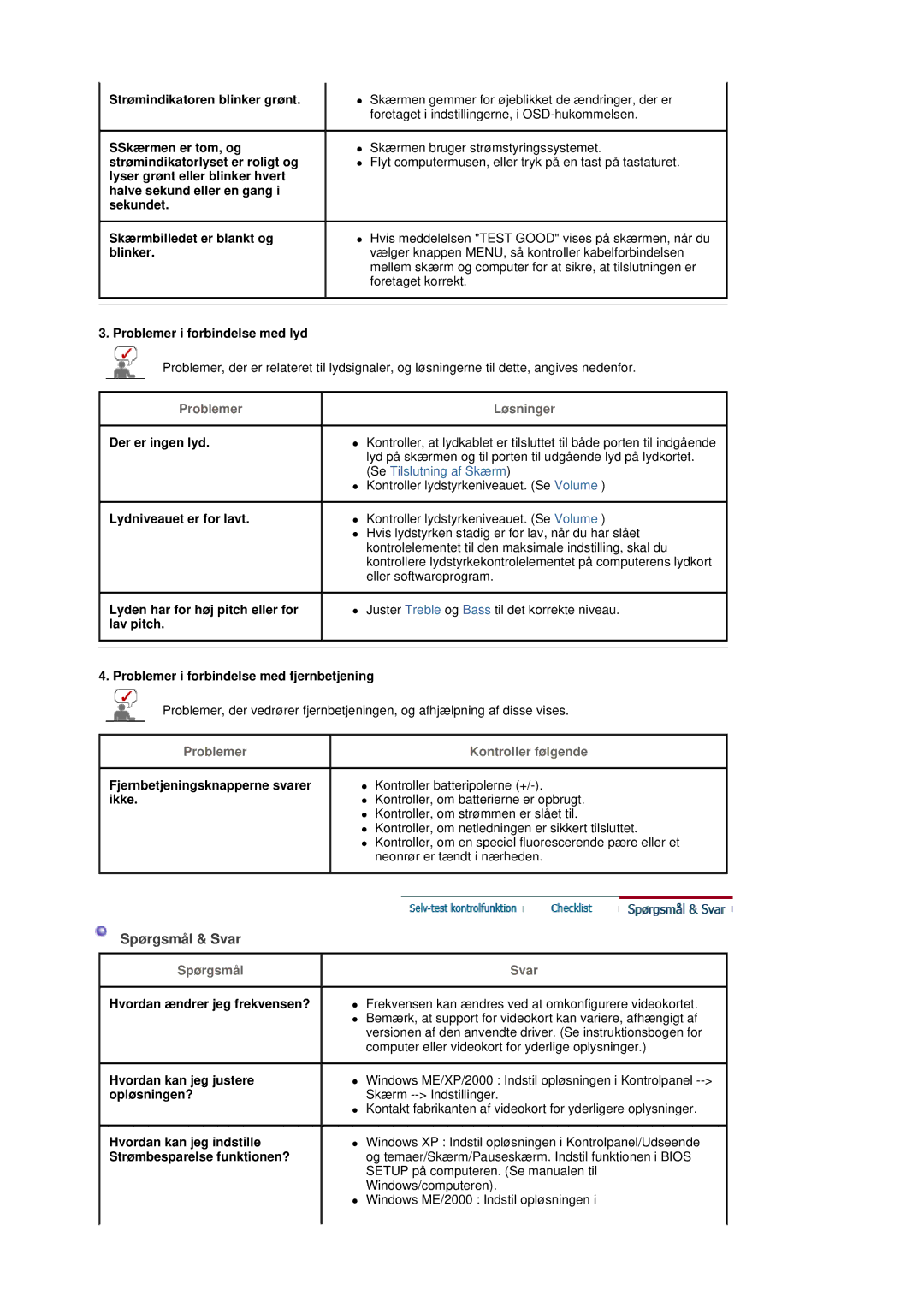 Samsung LS19DOVSS/EDC manual Spørgsmål & Svar, Problemer, Spørgsmål Svar 