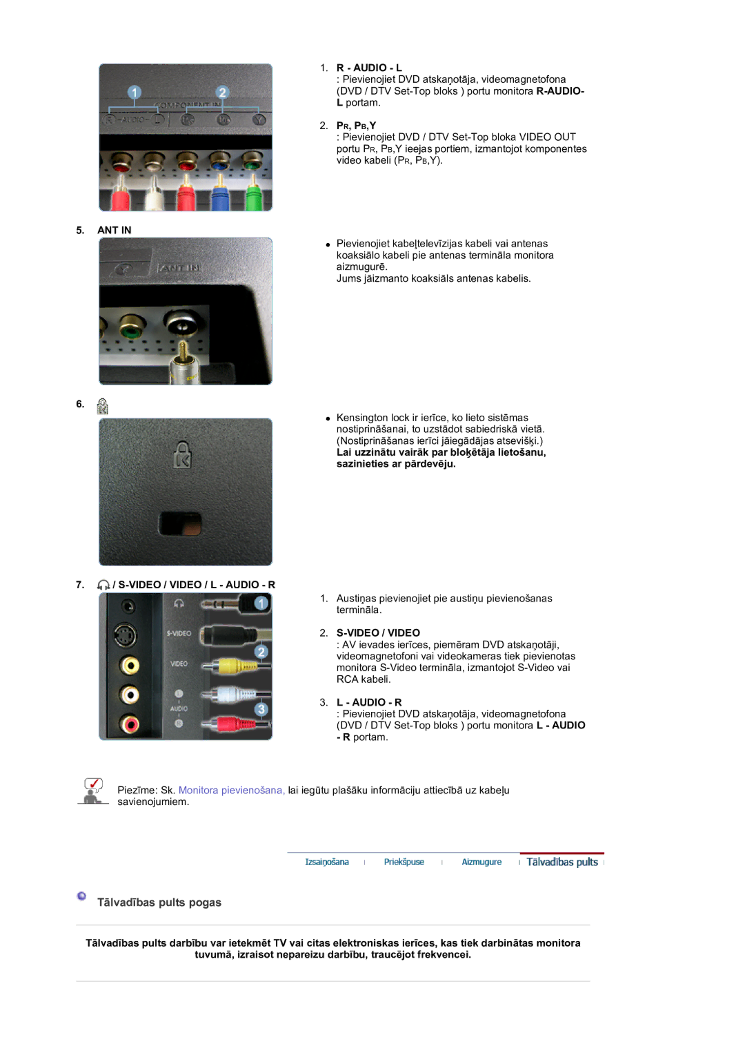 Samsung LS19DOVSS/EDC manual Tālvadības pults pogas, Ant, Video / Video 