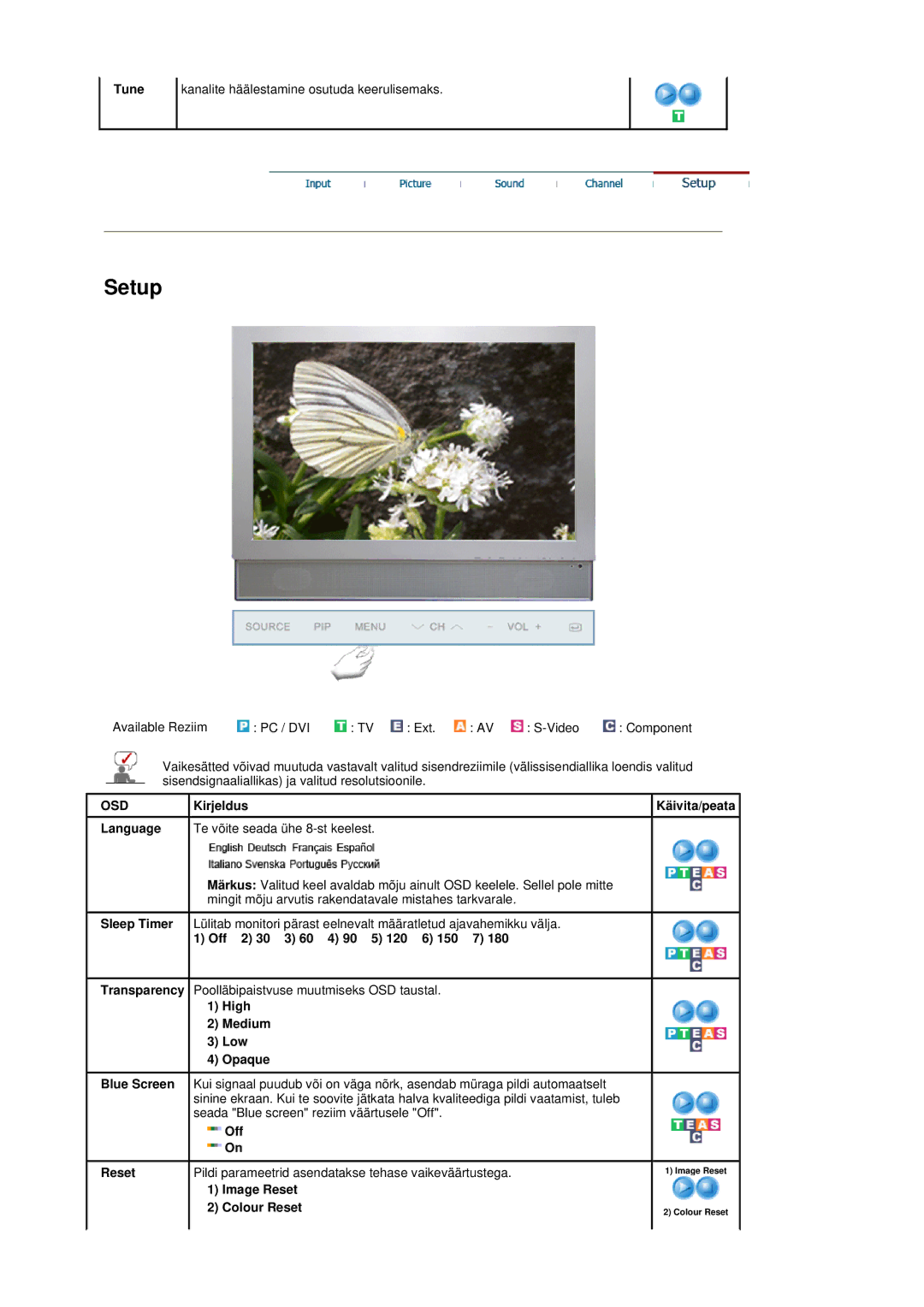 Samsung LS19DOVSS/EDC manual Language, Off 2 30 3 60 4 90 5 120 6 150 7 