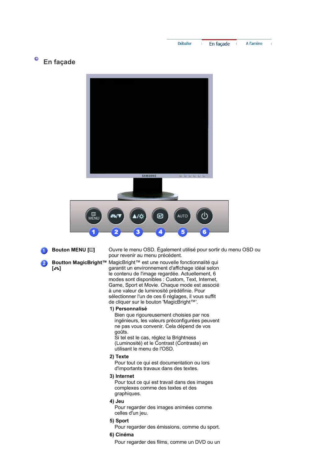 Samsung LS19HABTSQ/EDC, LS19HABTBV/EDC, LS19HATESH/EDC, LS19HALKSB/EDC, LS17HATTSQ/EDC, LS17HATESQ/EDC, LS15HAAKS/EDC En façade 