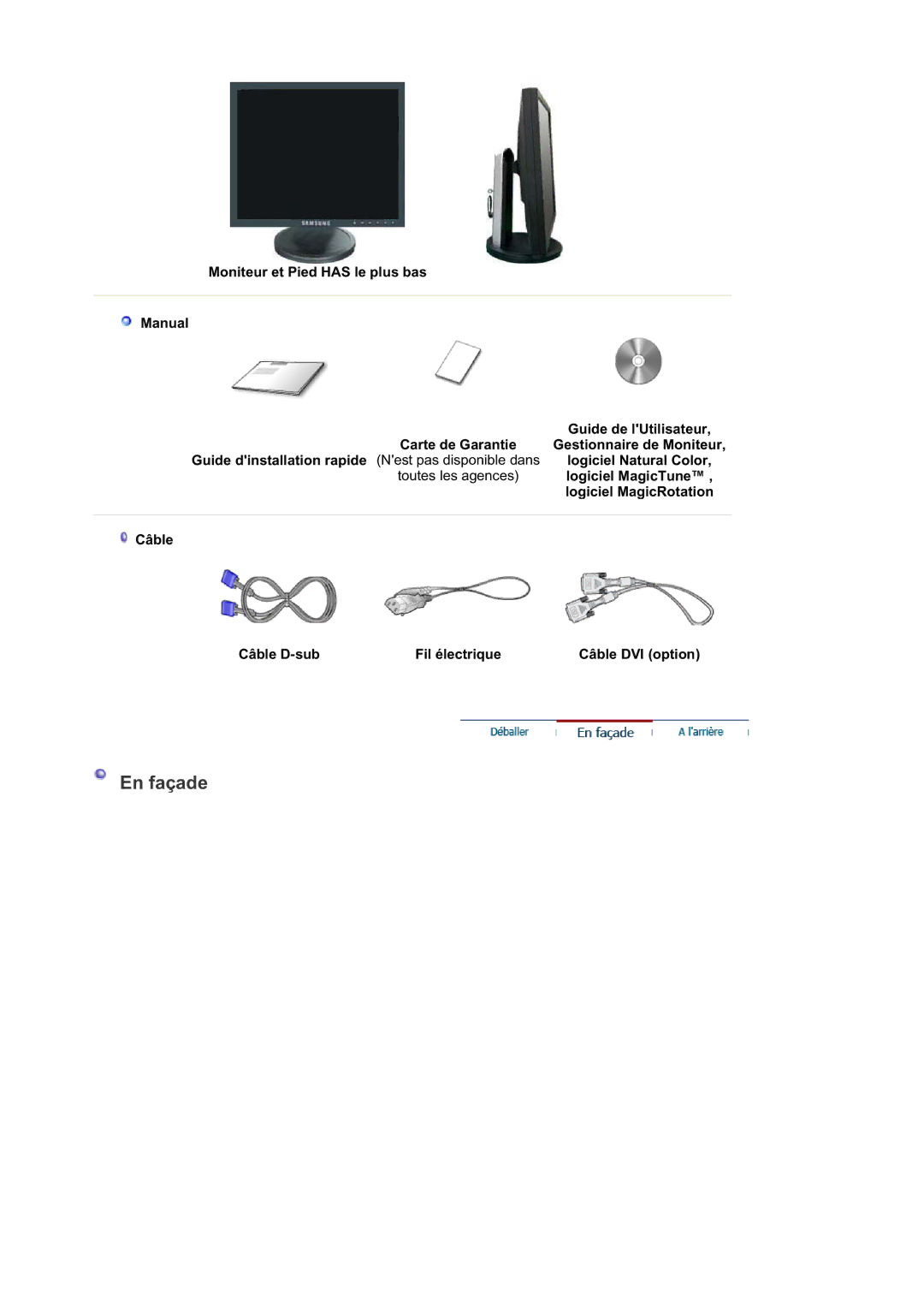 Samsung LS19HABEBQ/EDC, LS19HABTBV/EDC, LS19HATESH/EDC, LS19HALKSB/EDC, LS17HATTSQ/EDC, LS17HATESQ/EDC, LS15HAAKS/EDC En façade 