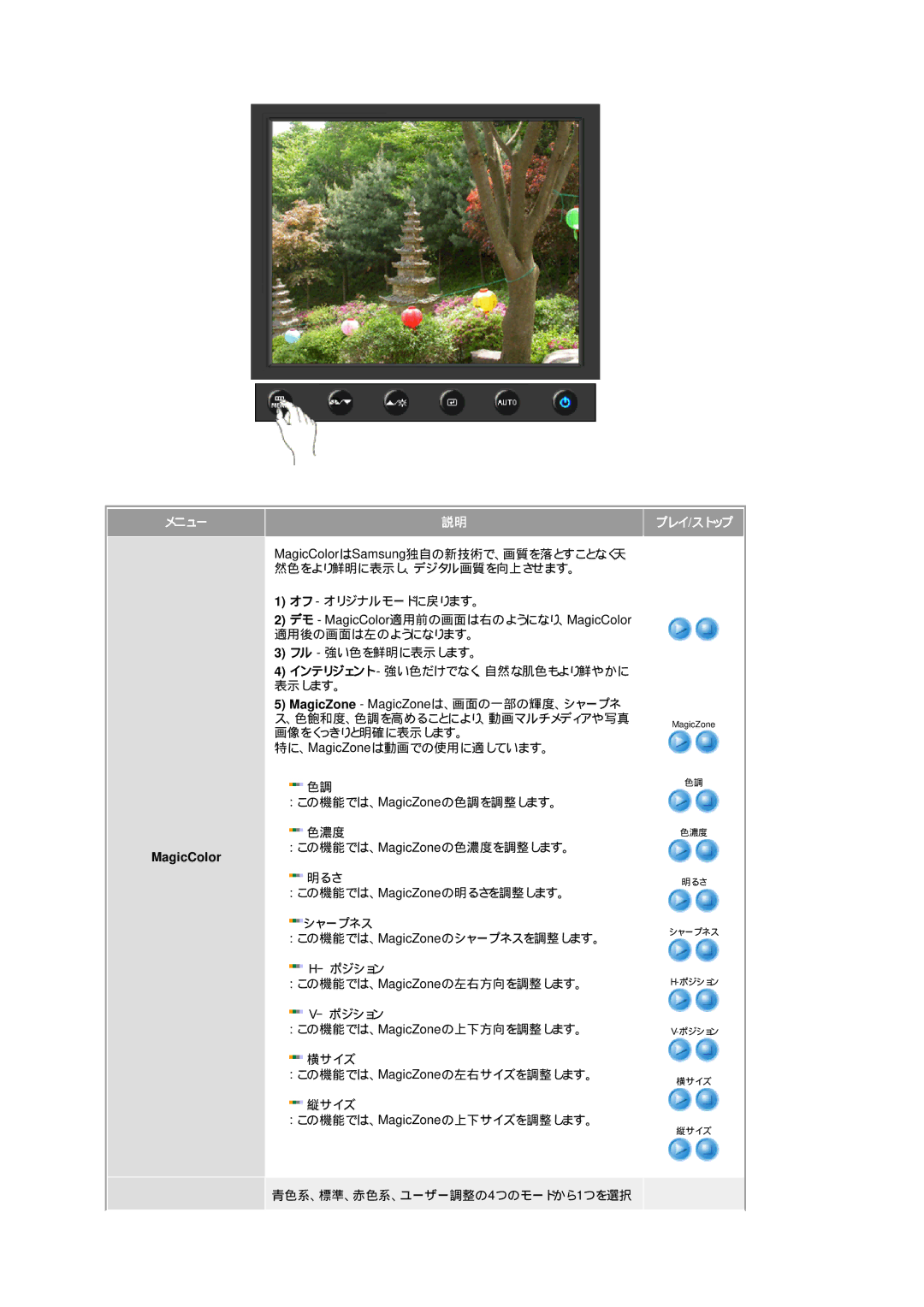 Samsung LS15HAAKS/XSJ, LS19HABTBV/XSJ, LS19HAAKN/XSJ, LS19HAAKB/XSJ manual MagicColor, インテリジェント 強い色だけでなく、自然な肌色もより鮮やかに 表示します。 