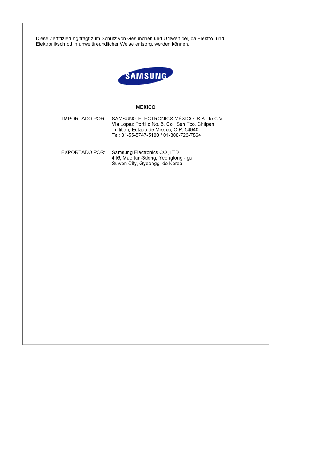 Samsung LS17HALKSB/EDC, LS19HABTS7/EDC, LS17HABTS7/EDC, MJ19BSTBV/EDC, LS19HABTBV/EDC, LS19HATESH/EDC, LS19HALKSB/EDC México 